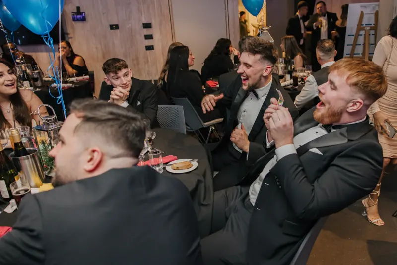 A gala guest screaming at Matt Parrou2019s card trick
