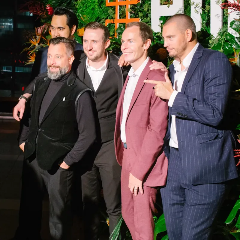 A team of magicians at an evening corporate event in London