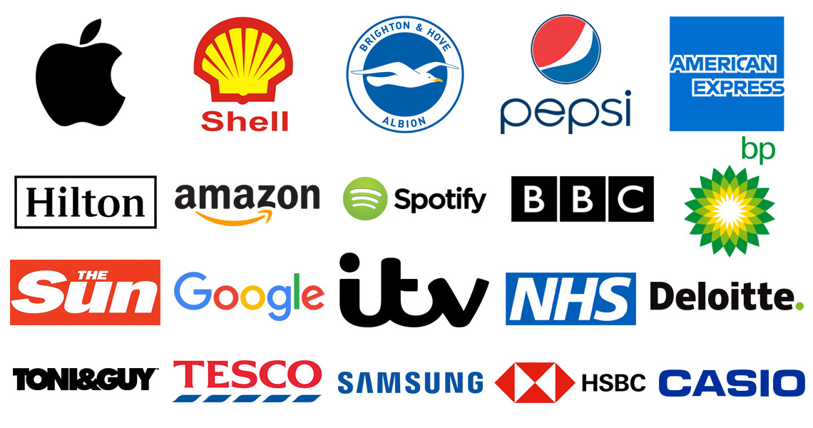 Companies Matt Parro has performed for, including Apple, Google, Amazon, Shell, American Express, Hilton, Spotify, BBC, BP, Deloitte, HSBC and Samsung