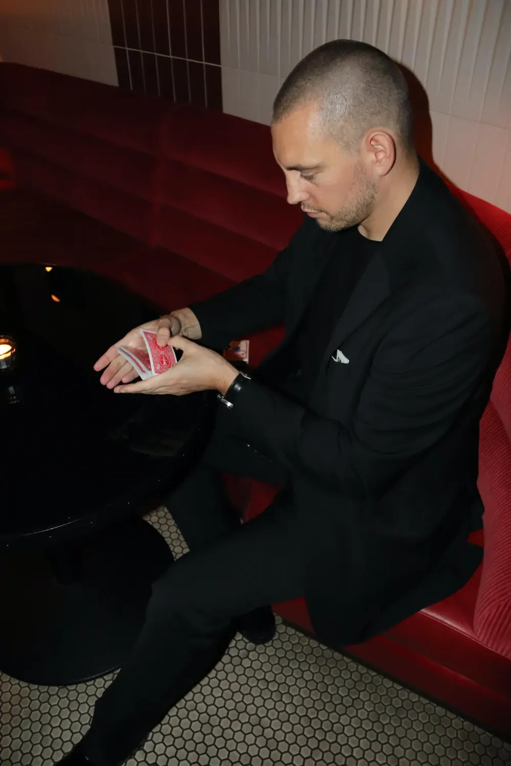 VIP magician Matt Parro with playing cards