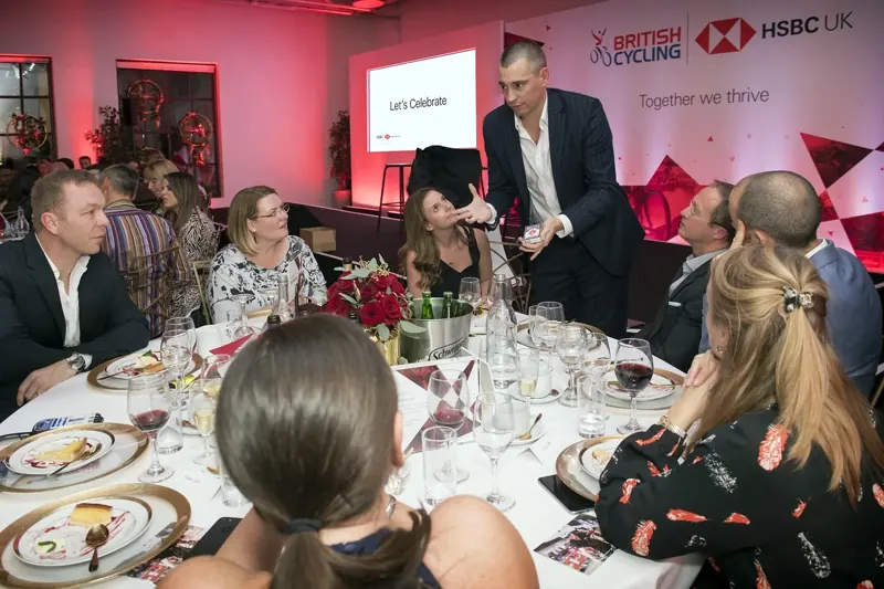 Sir Chris Hoy watching Matt Parrou2019s magic