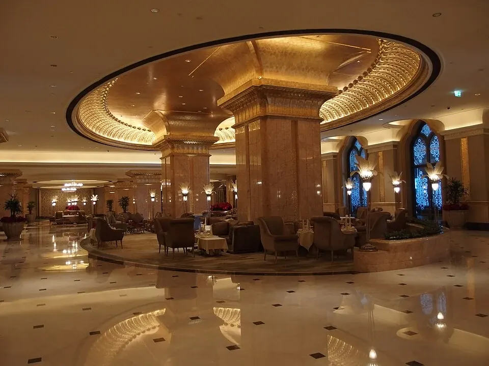 The golden lobby of Emirates Palace, Abu Dhabi